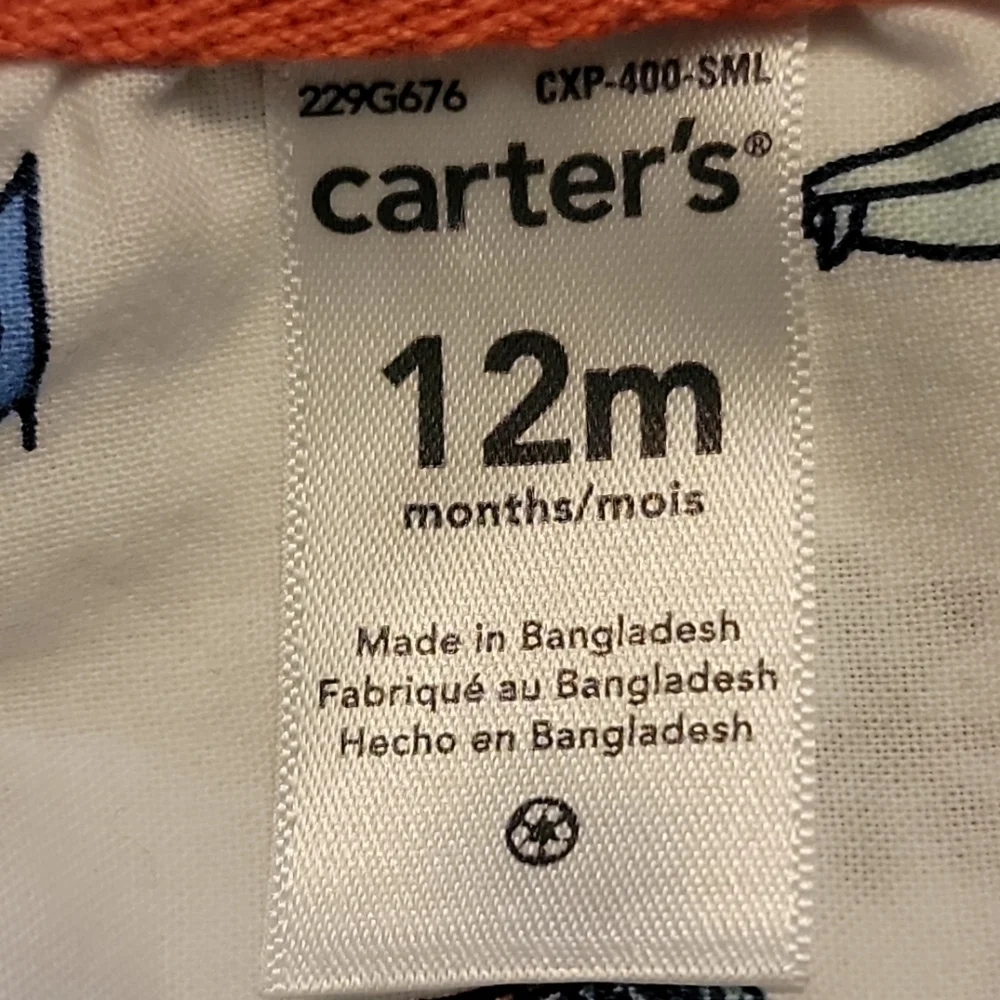 5/$25 Carter’s size 12 months short sleeve button down shirt